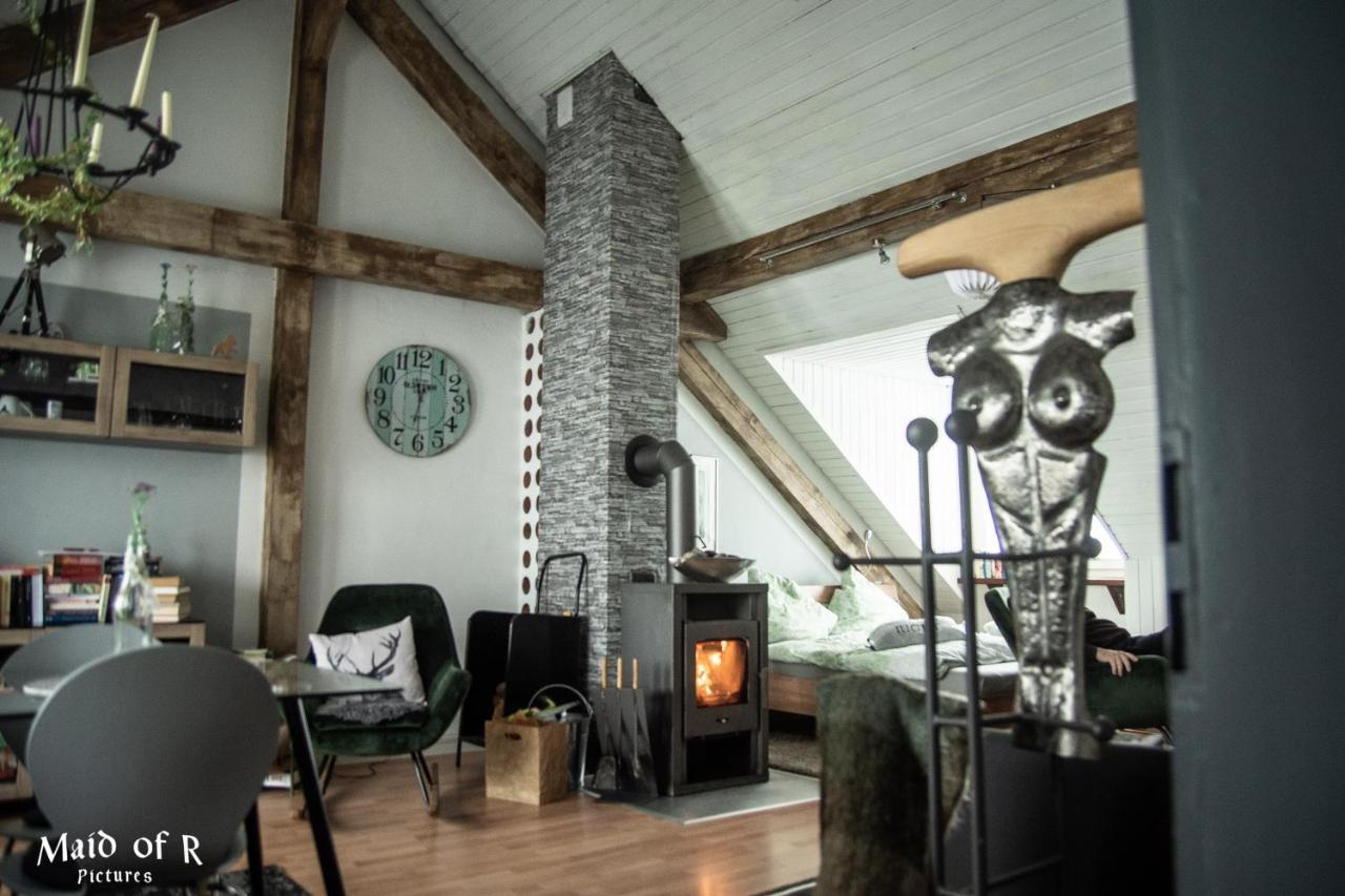 Hof Vierzehnender Im Hohen Venn - 70Qm Fachwerk-Studio - Grosses Wohn-Schlafzimmer Mit Dachterrasse Und Kaminofen - Separate Kueche - Perfekt Fuer Paare - Monschau - Eifel - Hunde Willkommen - Islandpferde Eksteriør billede